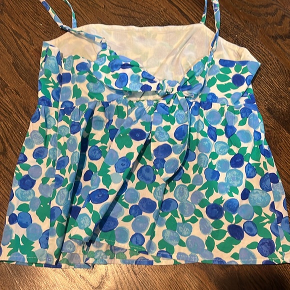 J.Crew Blue and Green Floral Women's Top - Picture 4 of 5